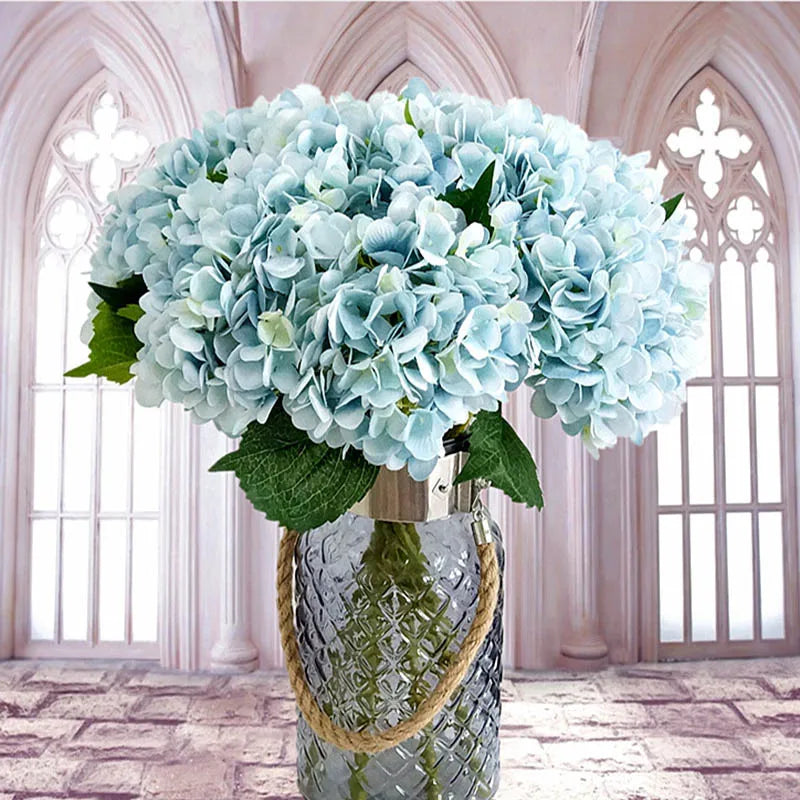 1 Bundle Silk Hydrangea Wedding Decorative Flower Bridal Accessories Clearance Christmas Decor Vases for Home Artificial Flowers
