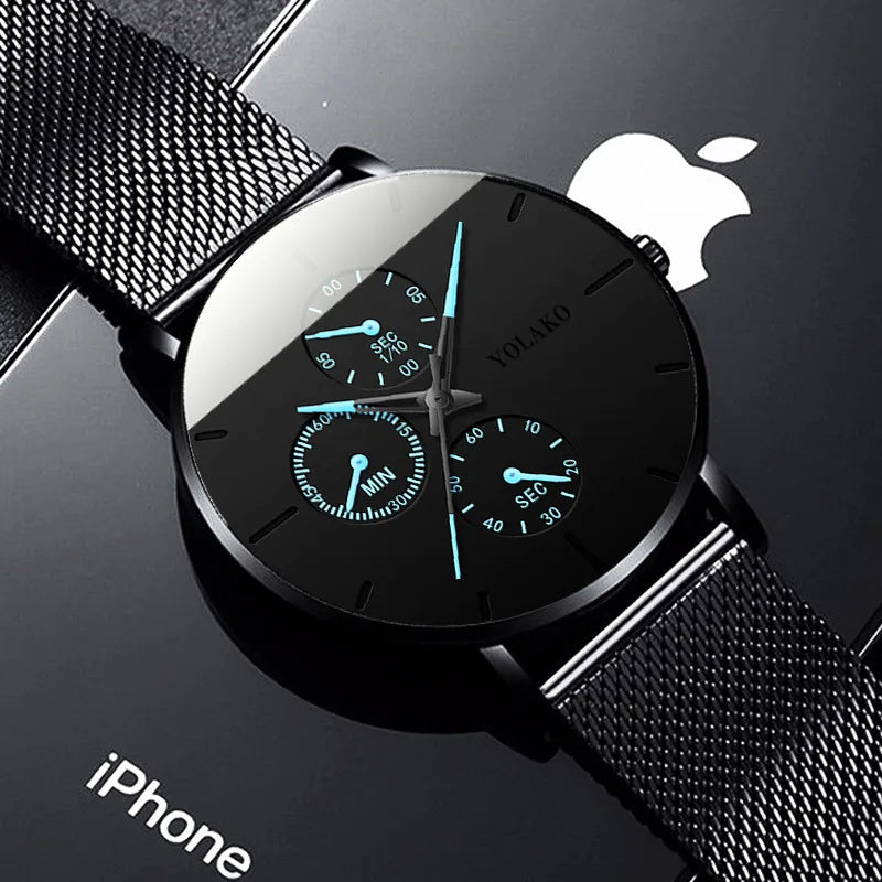 2025 Mens Luxury Watches for Men Business Casual Ultra Thin Clock Male Stainless Steel Mesh Belt Quartz Watch relogio masculino