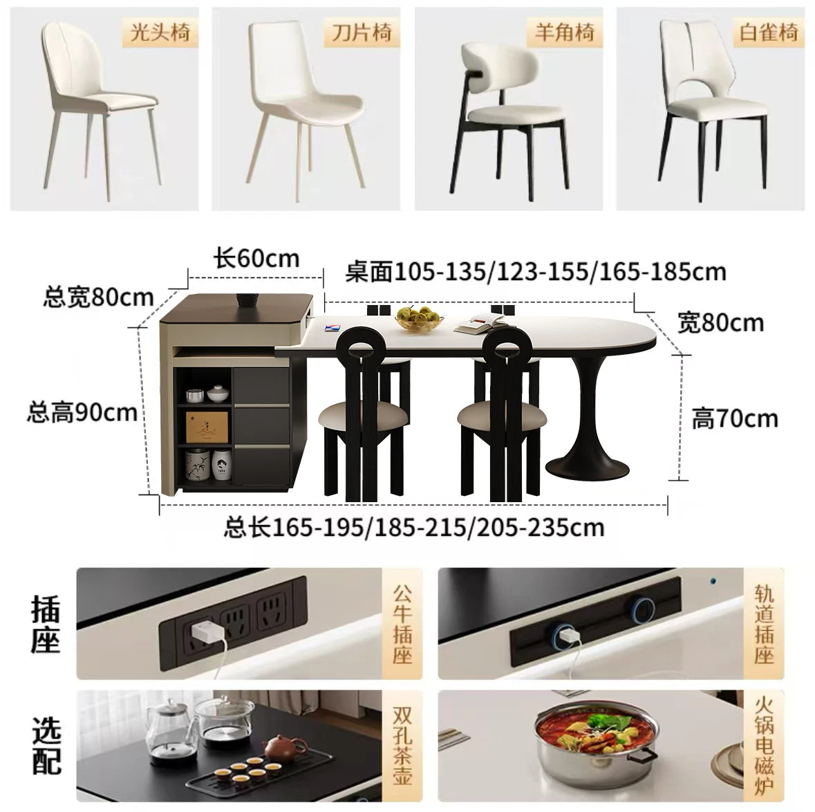 Functional Luxury Dining Tables White Storage Nordic Kitchen Dining Tables Extendable Modern Mesas De Jantar Home Furniture