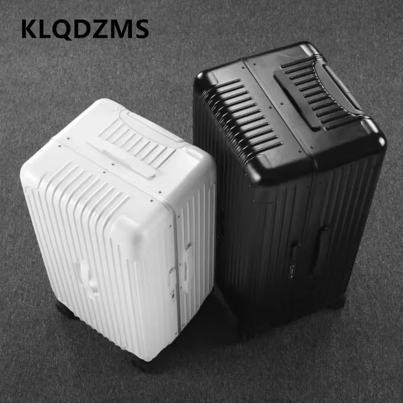 KLQDZMS Carry-on Travel Luggage Large Capacity Aluminum Frame Trolley Case 24"26"28" Combination Case 20 Inch Cabin Suitcase