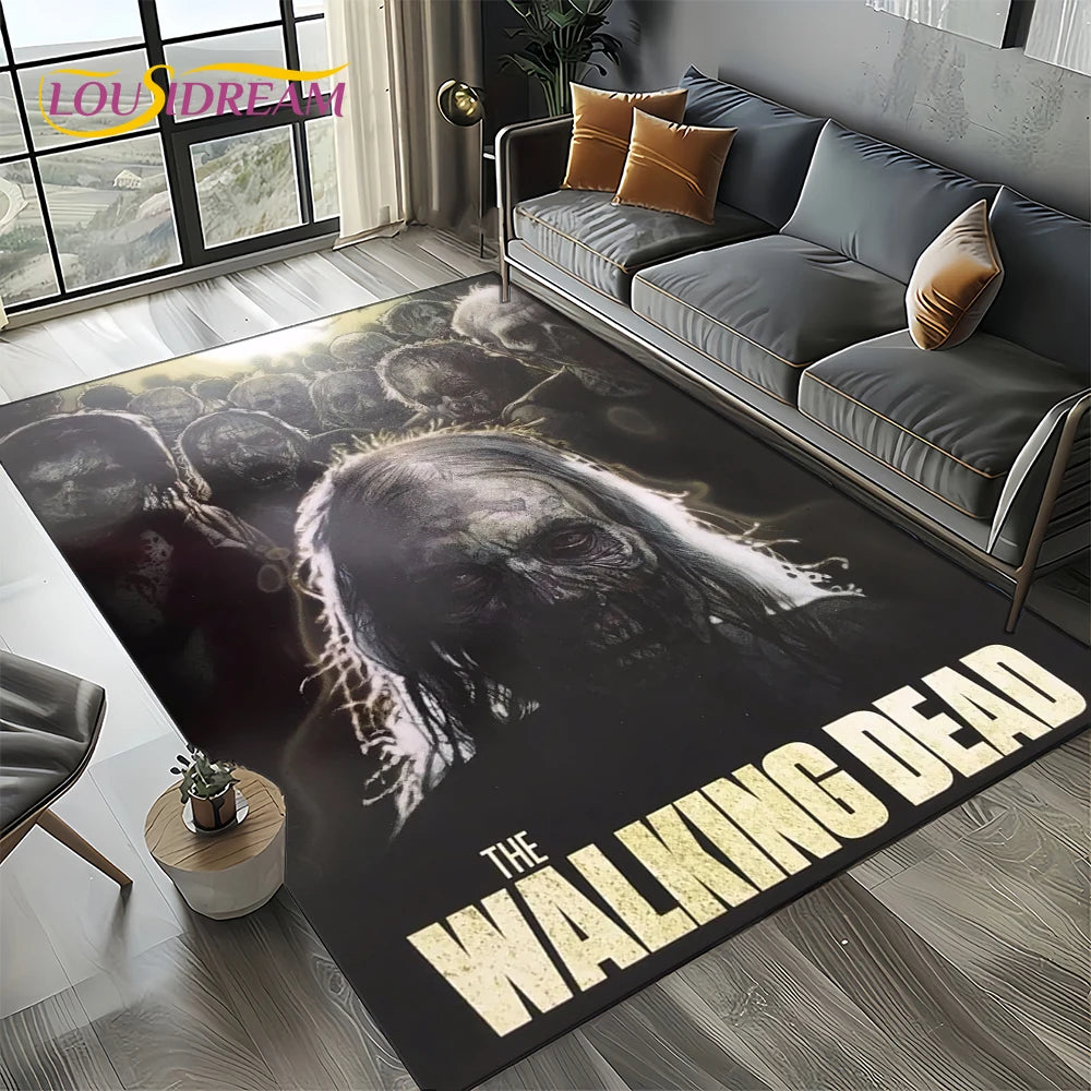 Living Room Walking Dead Rick Daryl Horror TV Rugs Movie Room Sofa Coffee Table Decorative Carpet Hallway Bathroom Non-slip Rug