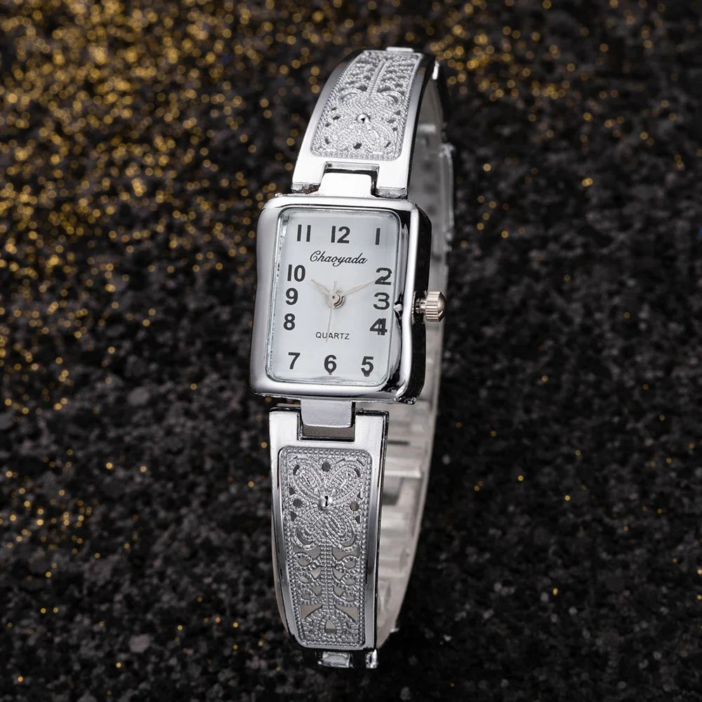 Top Brand Ladies Watch Reloj Mujer Luxury Gold Silver Square Quartz Watches for Women Fashion Elegant Woman Watch Clock Gift