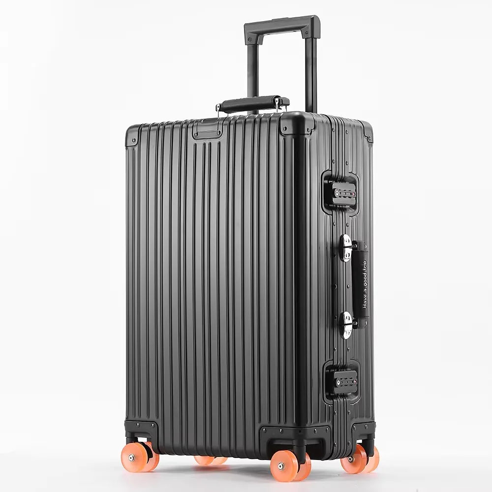 All Aluminum-magnesium Suitcase Travel Rolling Luggage Alloy Trolley Case Bag with Spinner Silent Wheel TSA Lock Carry-On Cabins