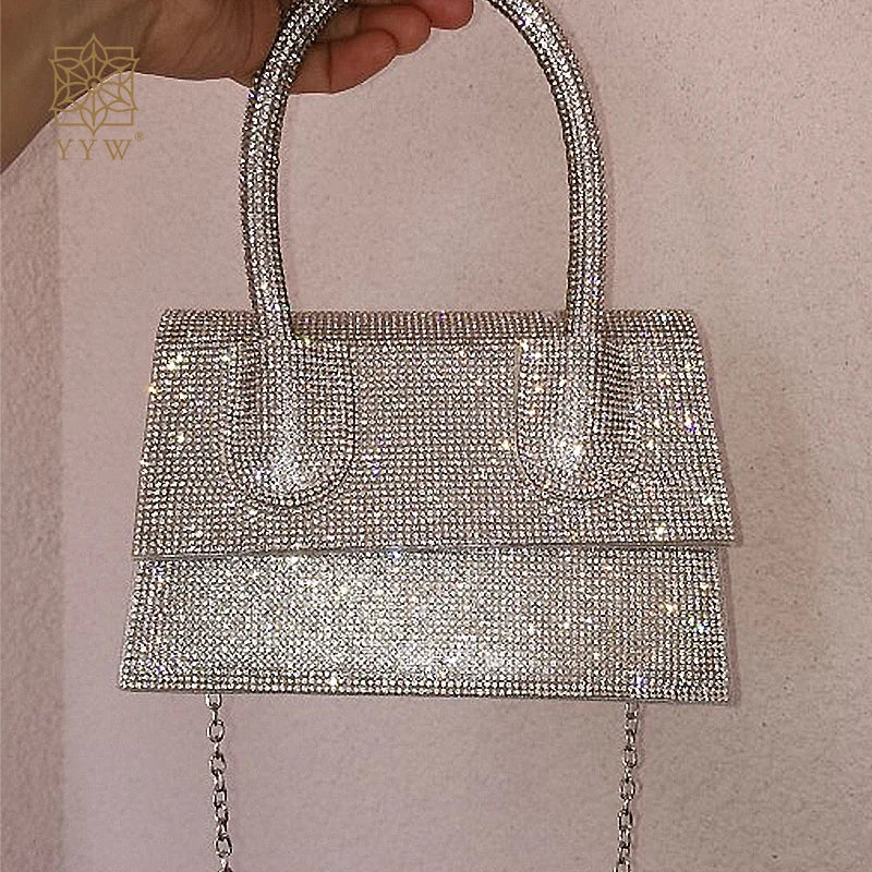 Women's Hand Bags Chic Diamonds Top-handle Shape Small Hand Bags for Women Shopping Shoulder Bags Crossbody Bags Blings mochila