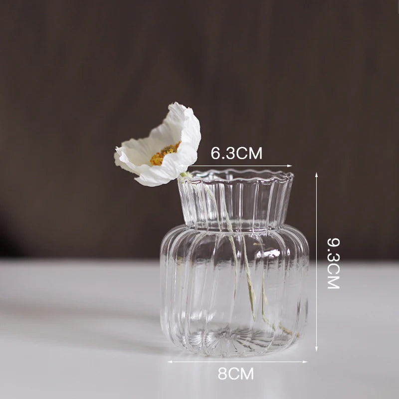 Transparent Vase Modern Home Decor Vase Decoration Home Wedding Clear Glass Vase Nordic Vases Set Hydroponic Vase