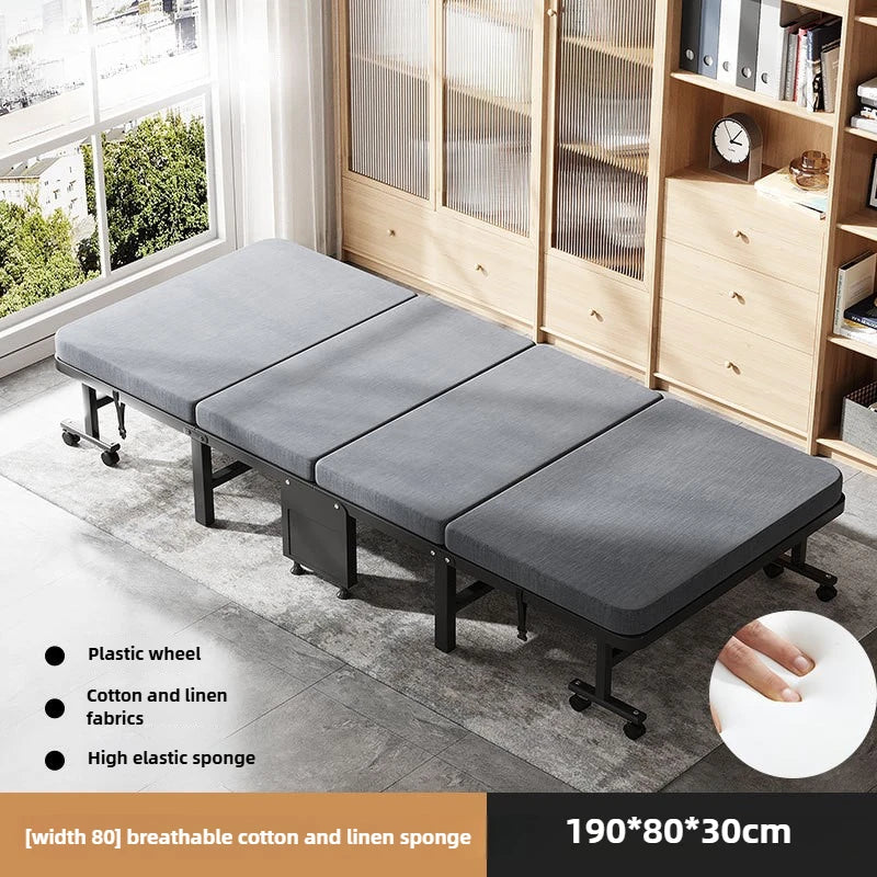 Lunch break folding bed single portable home office nap artifact simple bed wooden board hospital escort bed adult