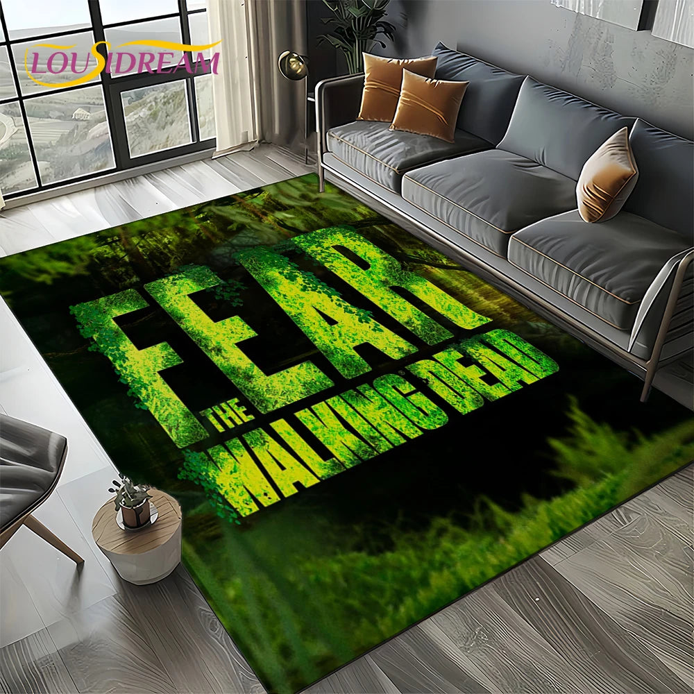 Living Room Walking Dead Rick Daryl Horror TV Rugs Movie Room Sofa Coffee Table Decorative Carpet Hallway Bathroom Non-slip Rug