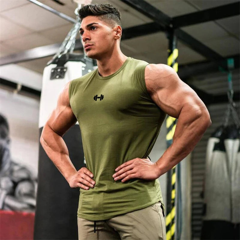 Mens Running Sport Vests Cotton Workout Sleeveless Summer Shirts Gym Bodybuilding Tank Tops Fitness Muscle Breathable Clothing