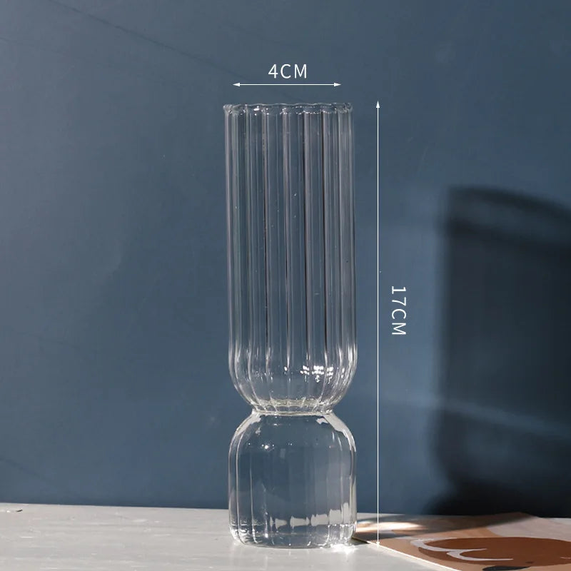 Transparent Vase Modern Home Decor Vase Decoration Home Wedding Clear Glass Vase Nordic Vases Set Hydroponic Vase