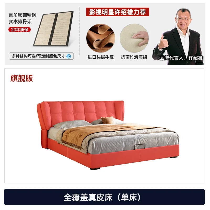 Drawers Wood Double Bed Frame Simple White Elegant Matrimonial Modern Bed Bedroom Villa Italian Cama De Casal Bedroom Furniture
