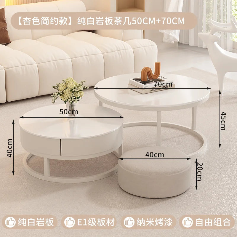 White Coffee Table Living Room Luxury Combination Design Simple Coffee Table Home Table Basse De Salon Furniture Decoration