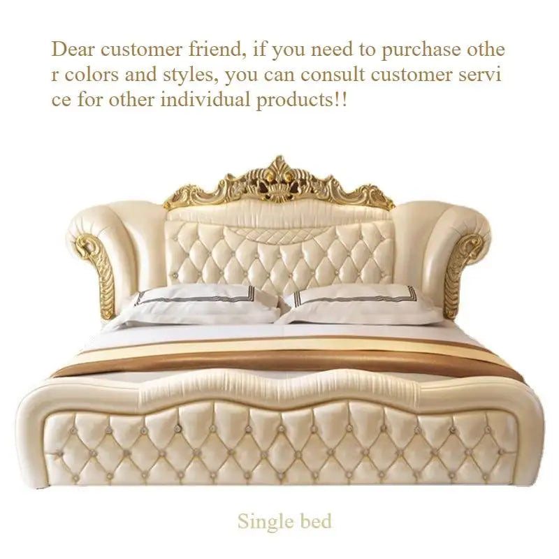 Wooden King Size Frame Double Bed Luxury Unique Twin Room European Bed Aesthetics Modern Lit 2 Personnes Home Furniture