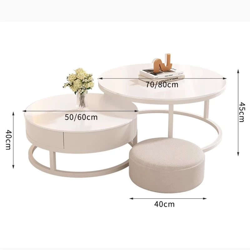 White Coffee Table Living Room Luxury Combination Design Simple Coffee Table Home Table Basse De Salon Furniture Decoration