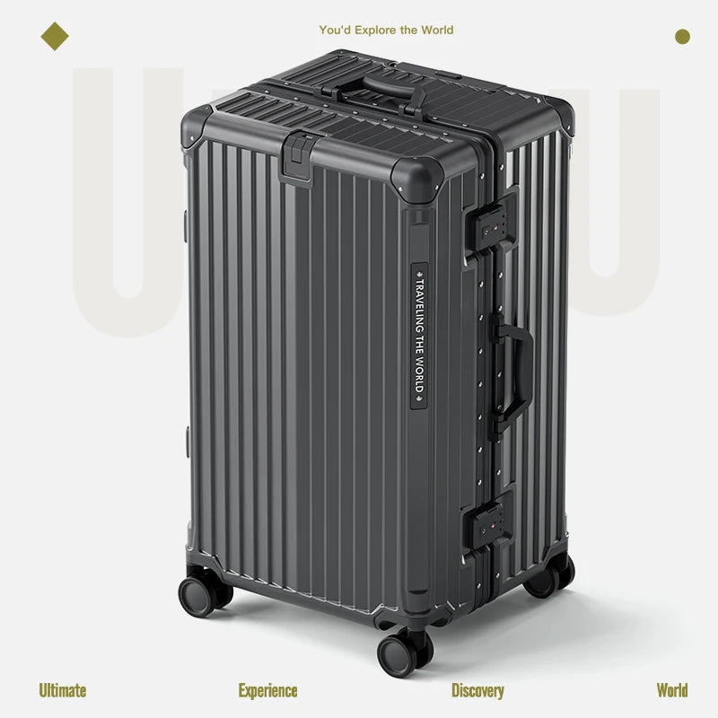 Hard Shell Carry-On Suitcase Rolling Travel Luggage with Spinner Wheels 20 24 26 28 30 Inch Large Capacity Durable Luggage
