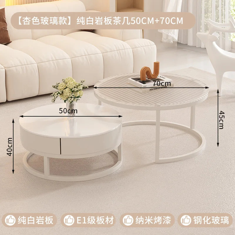 White Coffee Table Living Room Luxury Combination Design Simple Coffee Table Home Table Basse De Salon Furniture Decoration