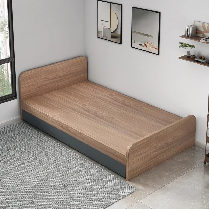 European Wood Bed Frame Headboard Platform Under Storage Queen Bed Frame Twin King Size Modern Cama De Casal Bedroom Furniture