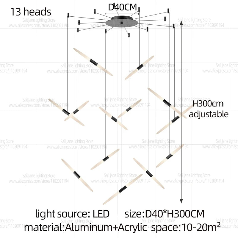 Led Chandelier Modern Dining Room Lamps Home Interior Lighting Designer Living Room Pendent Lamp Creative Staircase Lighting