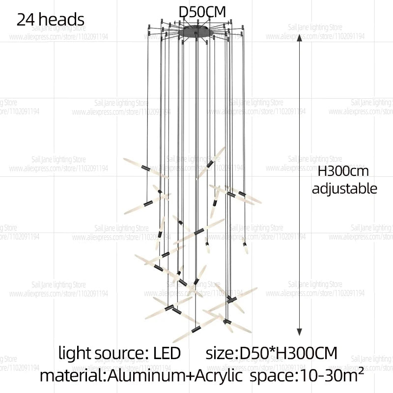 Led Chandelier Modern Dining Room Lamps Home Interior Lighting Designer Living Room Pendent Lamp Creative Staircase Lighting