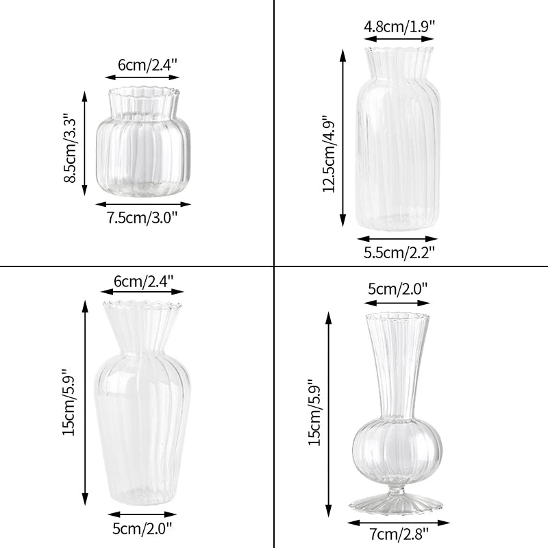 Glass Flower Vase Transparent Hydroponics Plant Vase Flower Bottle
Nordic Desktop Decor Vases Home Flowers Decoartion Crafts