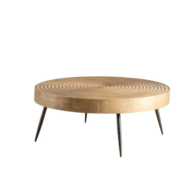 Modern Minimalist Tea Coffee Tables Retro Solid Wood Sofa Round Side Tables Creative Mini Center Table Living Room Furniture