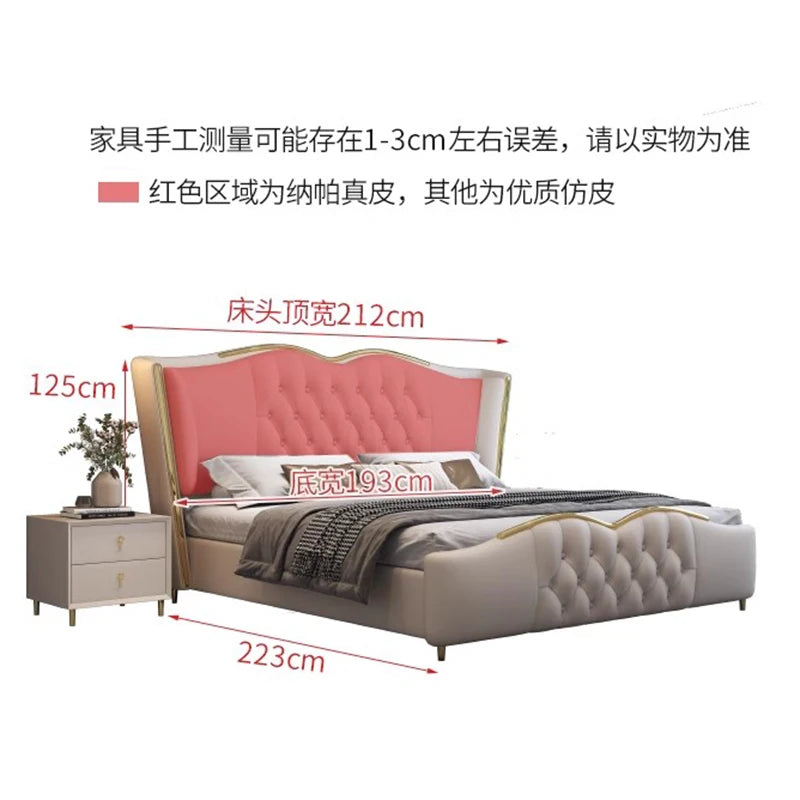 Frames Queen Sized Bed Organizer Headboard European Luxury Bed Storage Minimalist Camas De Matrimonio Dormitorio Home Furniture