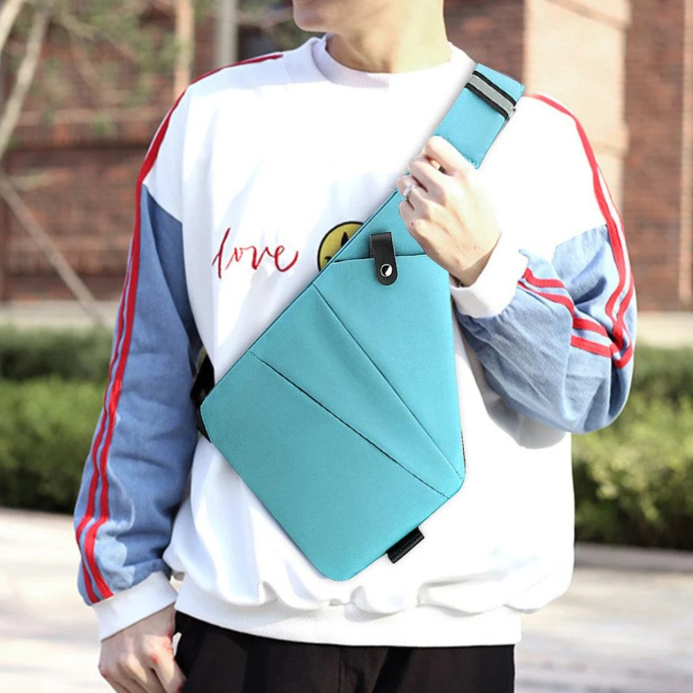 Mens Fashion Chest Bag Travel Crossbody Bag Large Capacity Simple Sling Bag Anti Theft Bag Ergonomic Mini Shoulder Bag