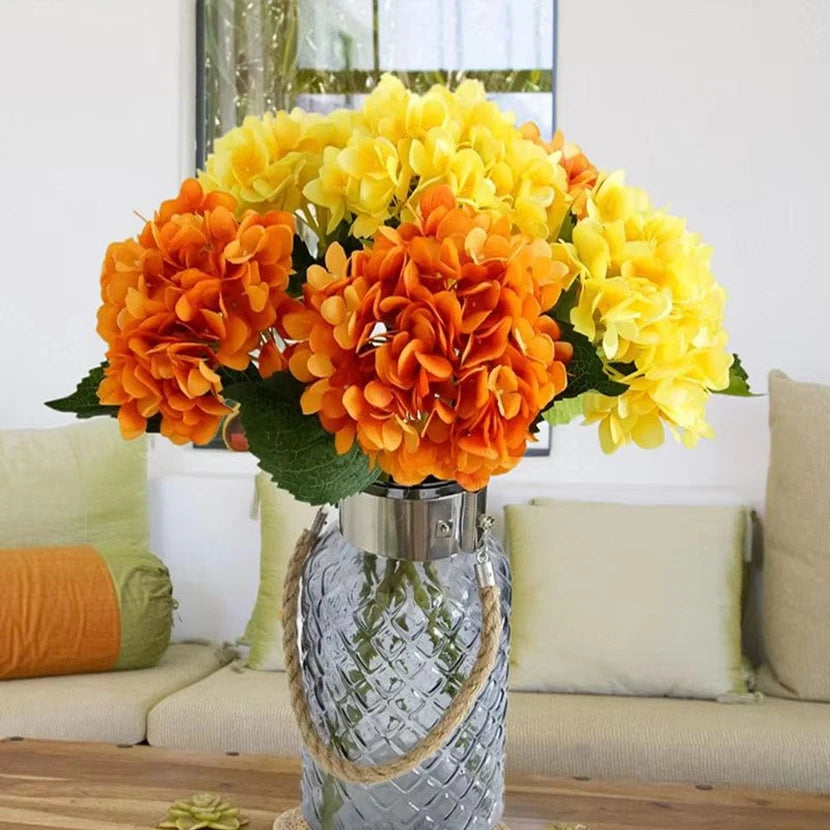 1 Bundle Silk Hydrangea Wedding Decorative Flowers Bridal Accessories Clearance Festival Decor Vases for Home Artificial Flowers