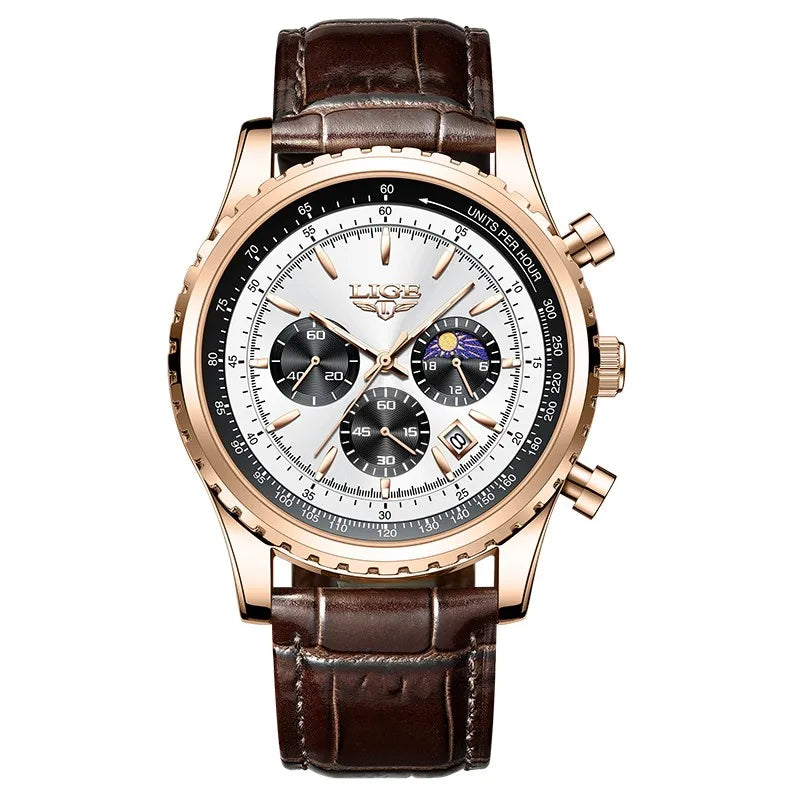 LIGE New Mens Watches Top Brand Luxury Men Wrist Watch Leather Quartz Watch Sports Waterproof Male Clock Relogio Masculino+Box