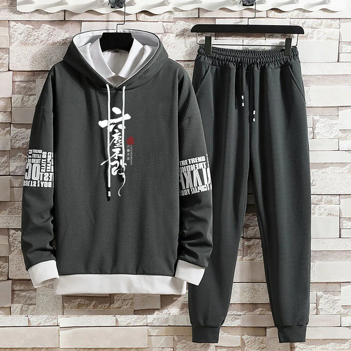 Clothing for Men Hoodies Set Summer Autumn Suits Pants Casual Pullover Hat Hood Print Sweaterhoodie Men New Top Long Sleeves