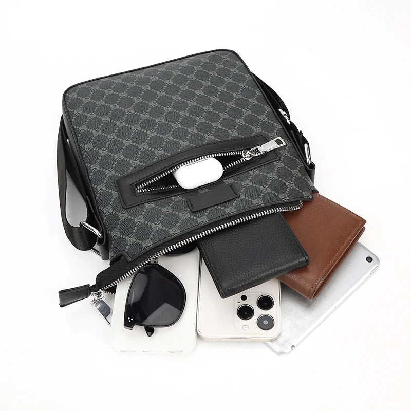 New Crossbody Bag for Men Bags Casual Man Messenger Bag Fashion Male Bag PU Leather Designer Sling Pack Shoulder Bag