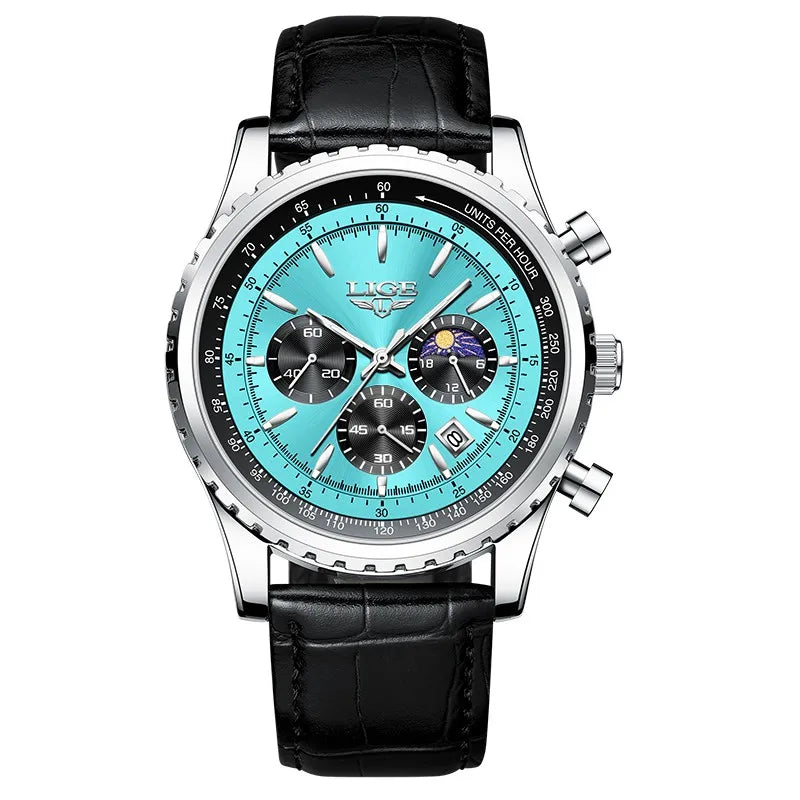 LIGE New Mens Watches Top Brand Luxury Men Wrist Watch Leather Quartz Watch Sports Waterproof Male Clock Relogio Masculino+Box