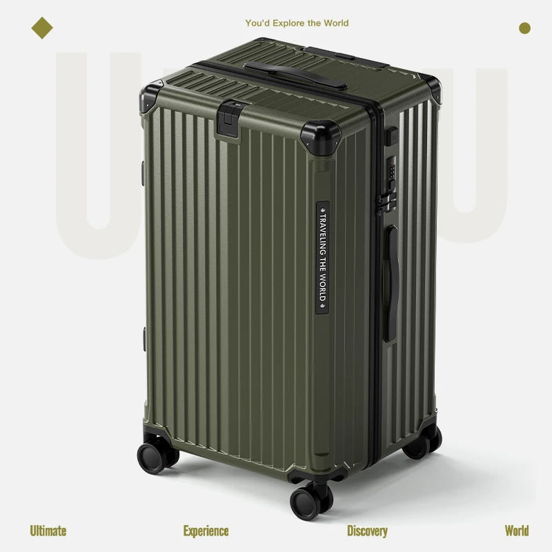 Hard Shell Carry-On Suitcase Rolling Travel Luggage with Spinner Wheels 20 24 26 28 30 Inch Large Capacity Durable Luggage