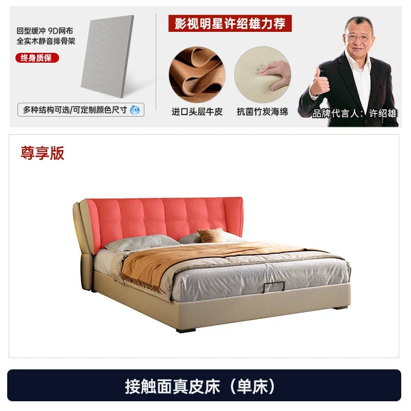 Drawers Wood Double Bed Frame Simple White Elegant Matrimonial Modern Bed Bedroom Villa Italian Cama De Casal Bedroom Furniture