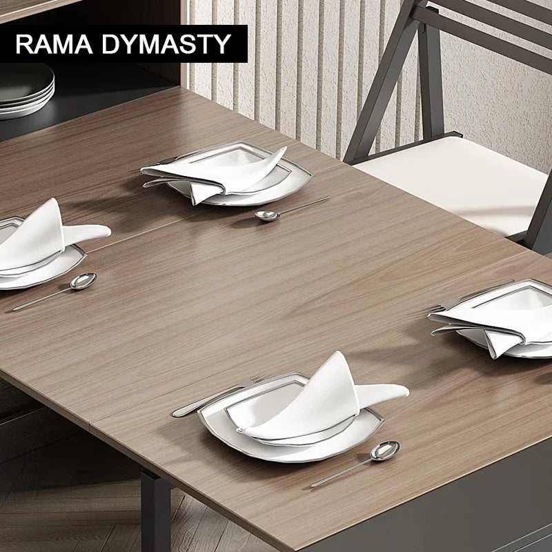 Multifunctional Dining Table Expandable Dining Table Storage Space Saving Rectangular Dining Table
