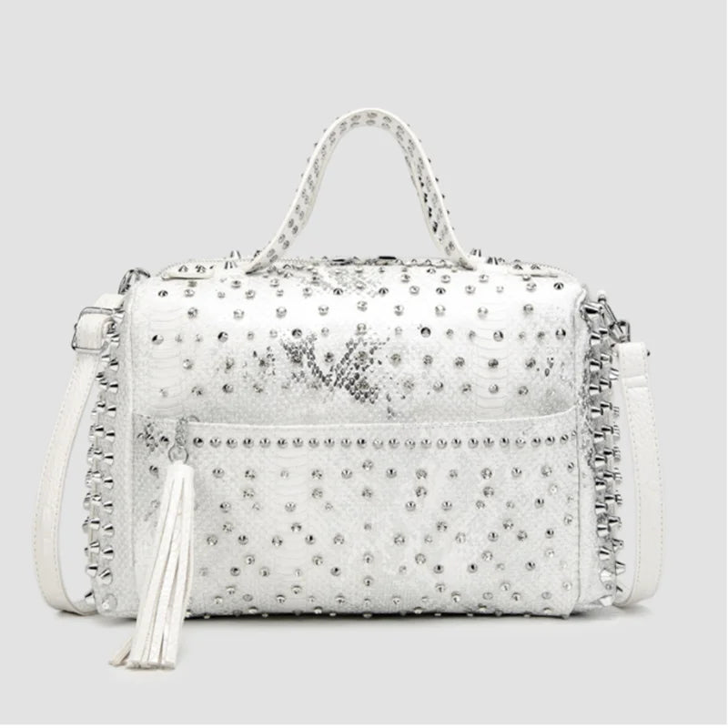 Hand bags for women purses and handbags luxury designer rivet rhinestone shoulder bag Large Capacity Travel shopper tote bag