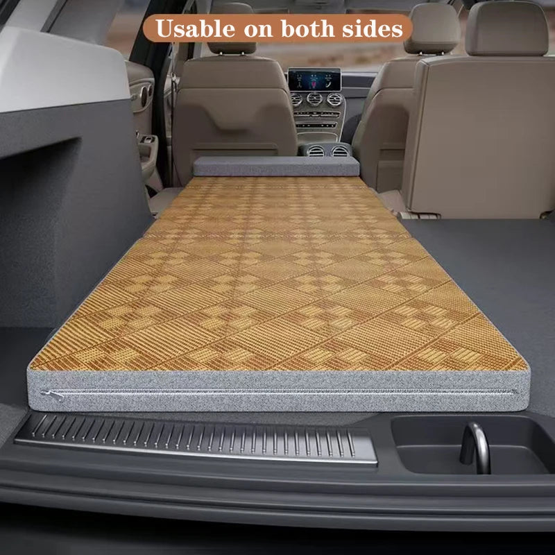 Car Travel Bed Folding Bed Non Inflatable Camping Bed Office Rest Mat With Pillow Car Rear Sleeping Pad Folding Extension Board