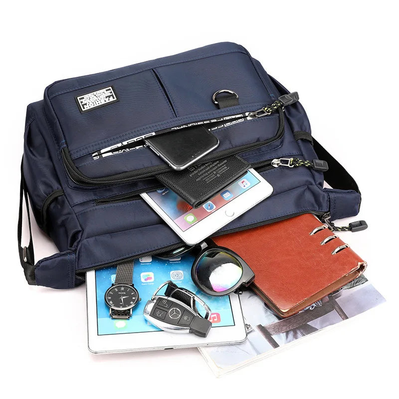 Mens Messenger Bag Crossbody Shoulder Bags Men Small Sling Pack for Work Business Waterproof Oxford Packs Satchel Purse
