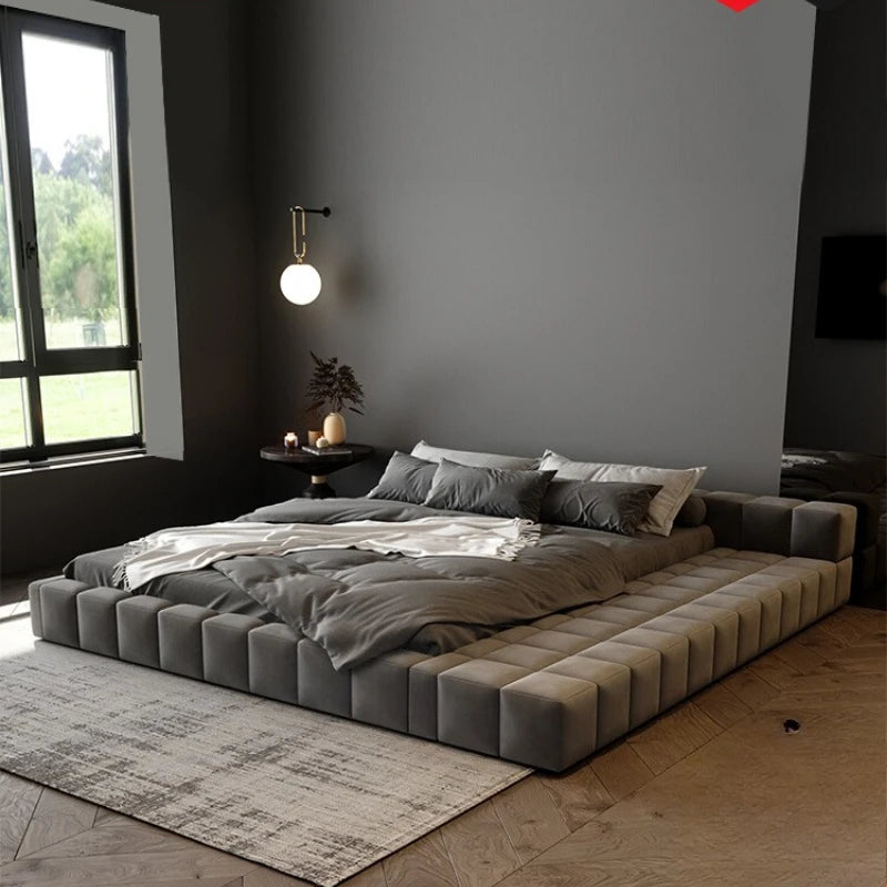Japanese European Bed Double Frame Luxury Beauty French Aesthetics Beds Minimalist Wedding Princess Wood Muebles Furniture