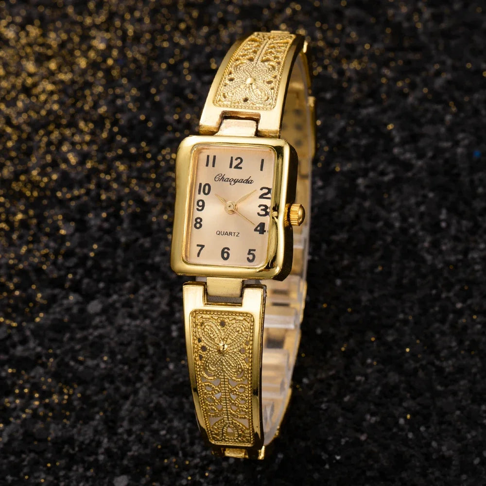 Top Brand Ladies Watch Reloj Mujer Luxury Gold Silver Square Quartz Watches for Women Fashion Elegant Woman Watch Clock Gift