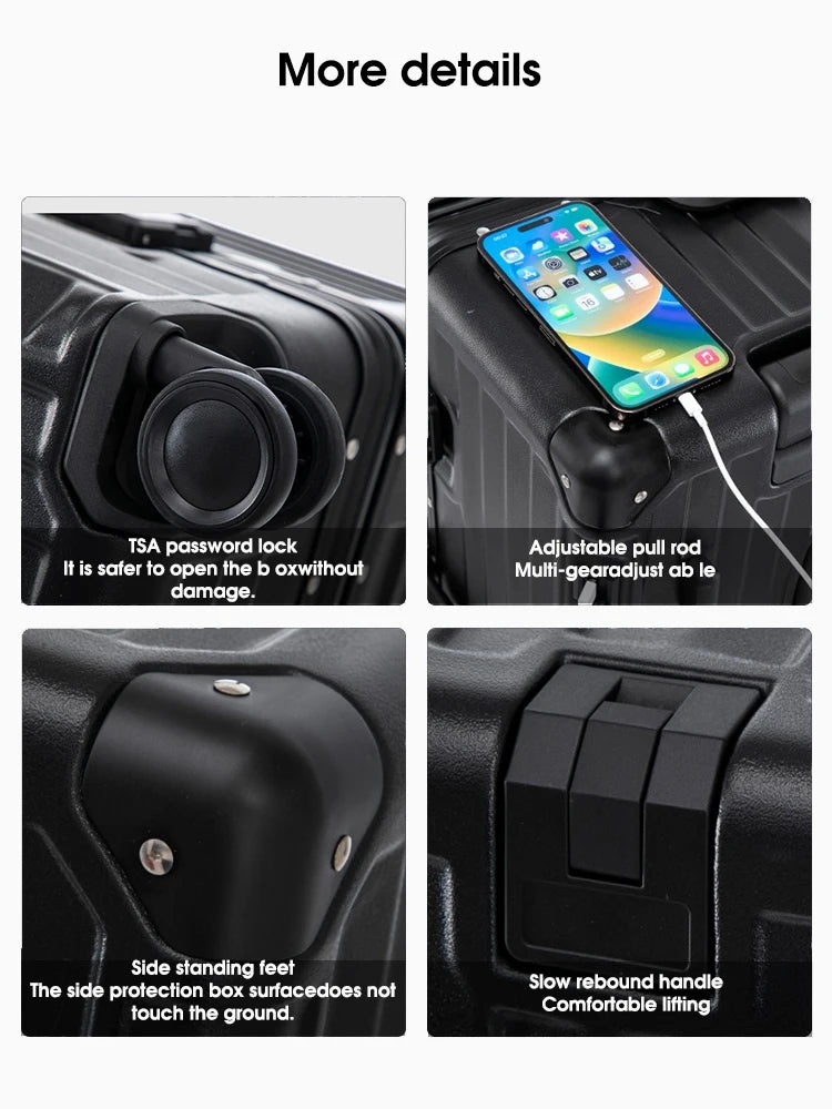 Hard Shell Carry-On Suitcase Rolling Travel Luggage with Spinner Wheels 20 24 26 28 30 Inch Large Capacity Durable Luggage