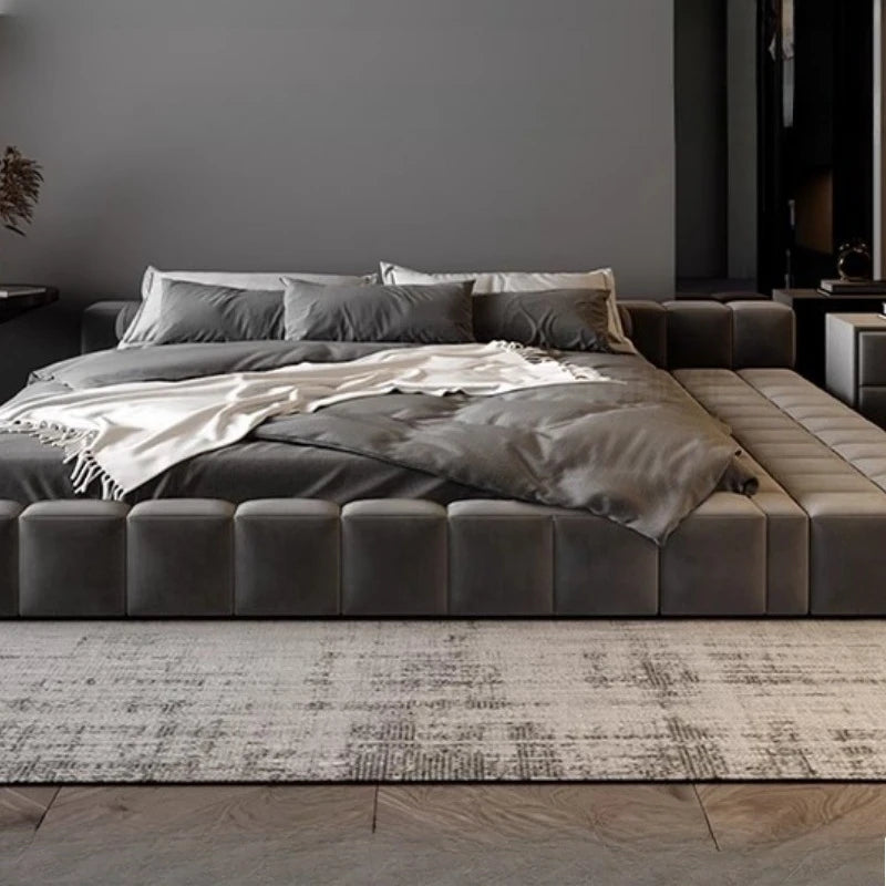 Japanese European Bed Double Frame Luxury Beauty French Aesthetics Beds Minimalist Wedding Princess Wood Muebles Furniture