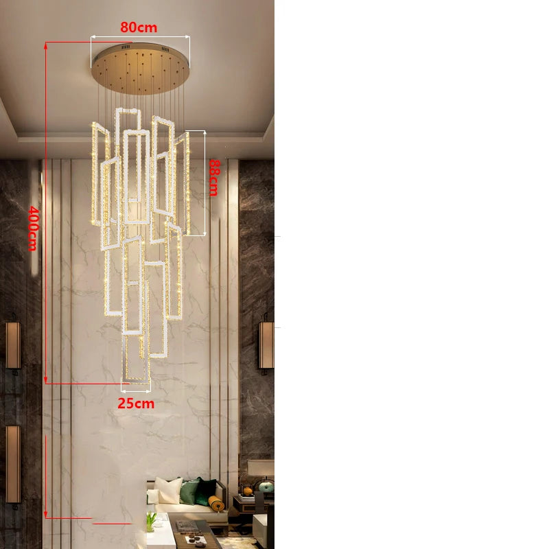 Modern home decoration salon lamps for living room smart crystal Pendant lights dining room indoor lighting