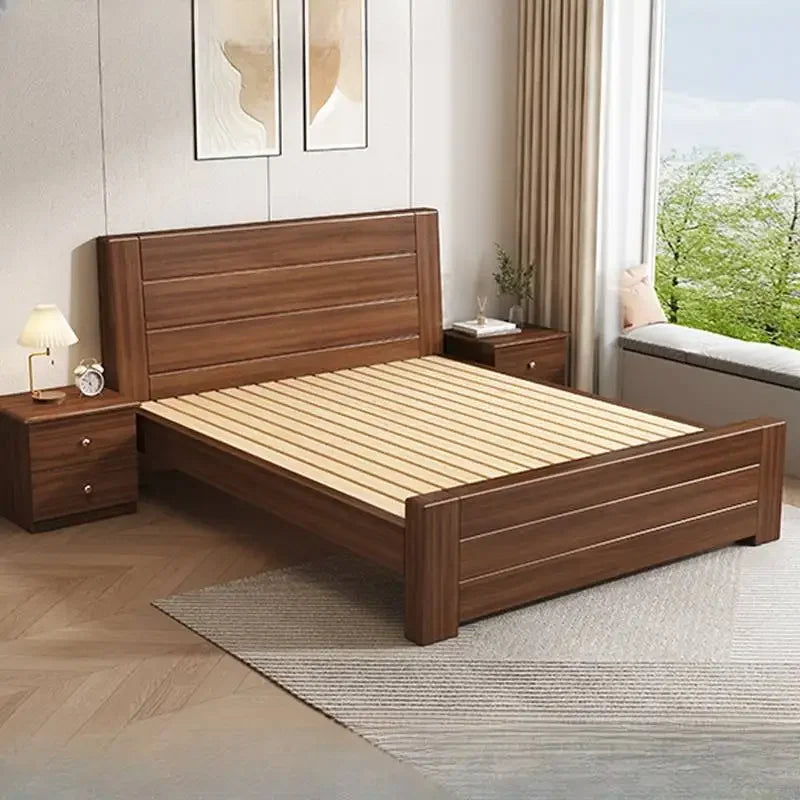 Wooden Cheap Storage Bed Bedroom Elegant Pretty Luxury Full Size Frame Bed Bases Queen Home Cama Box Casal House Accessories
