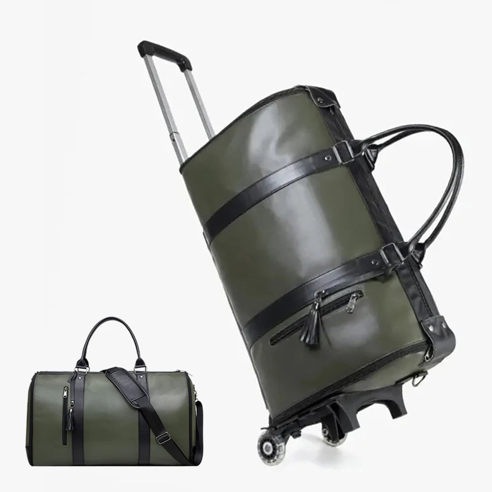 Hot Rolling PU Leather Travel Bag Foldable Storage Airport Handbag Portable Luggage for Travel Durable Convenient for Business
