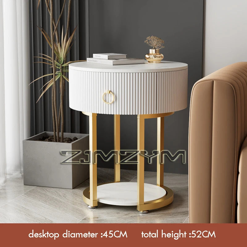 Coffee Table With Drawer Storage, Small Sofa Side Bedside Mesa Small Round Tables For The Side Balcony Modern Living Room Mesas