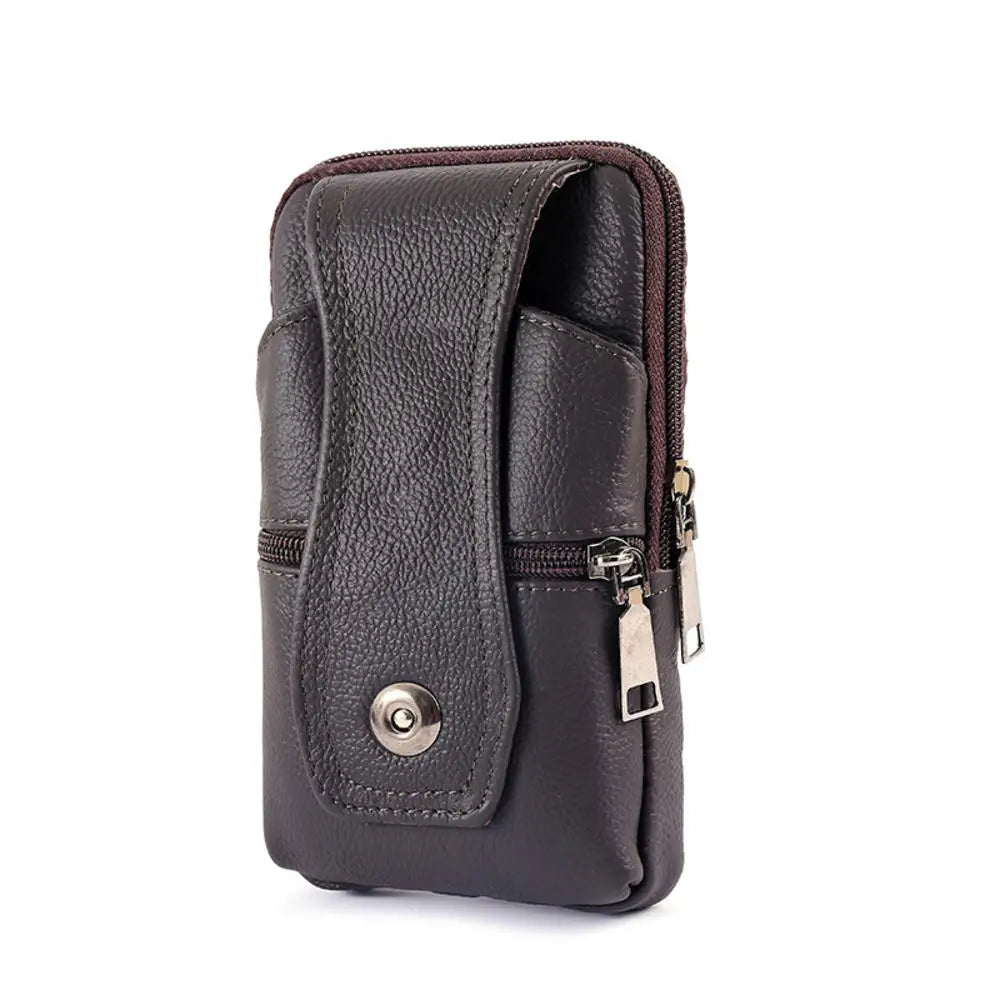 Men's Leather Small Bag Fashion Phone Pouch Belt Bag Shoulder Crossbody Waist Pack Vintage Multi-Function Mens Mini Bag 2022 New