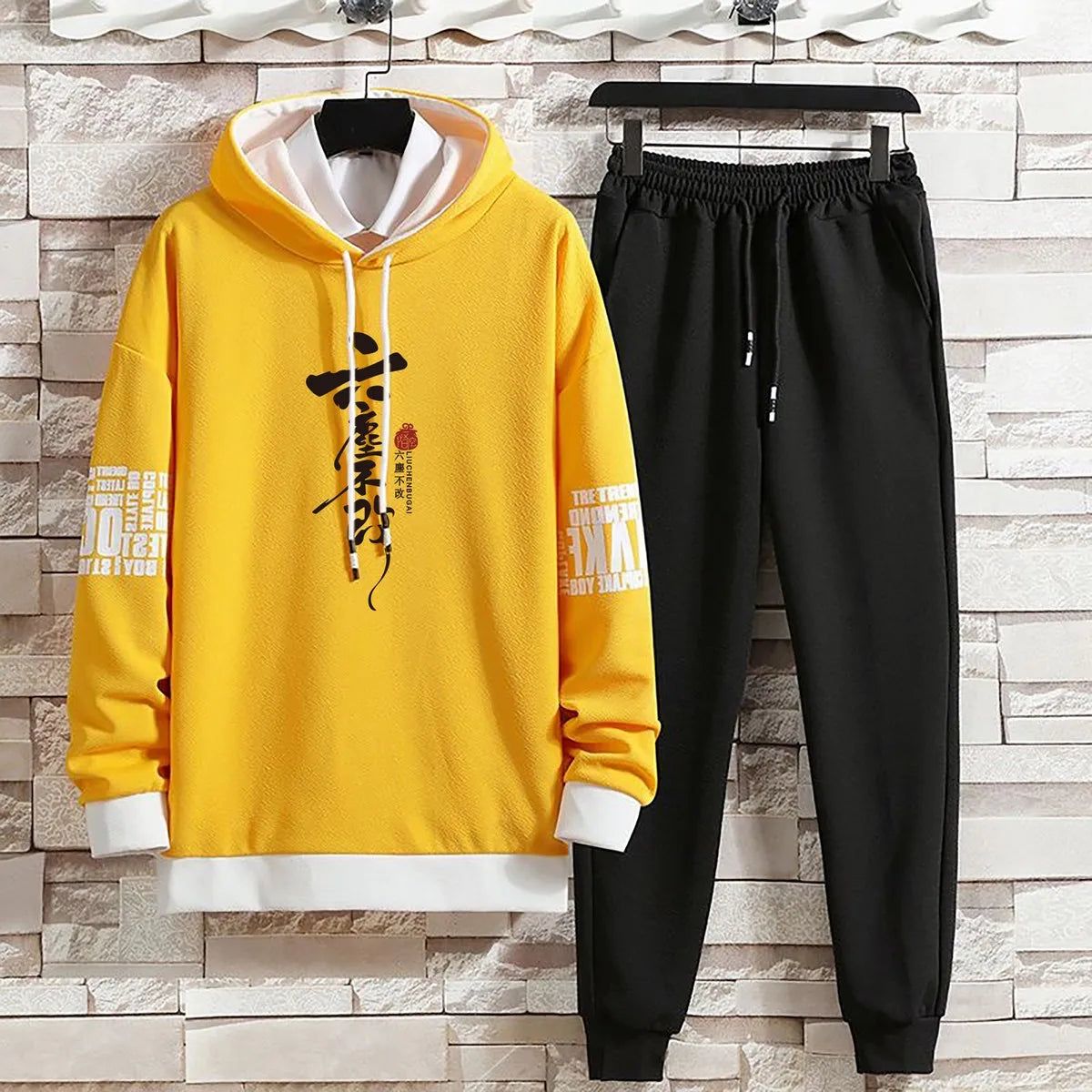 Clothing for Men Hoodies Set Summer Autumn Suits Pants Casual Pullover Hat Hood Print Sweaterhoodie Men New Top Long Sleeves