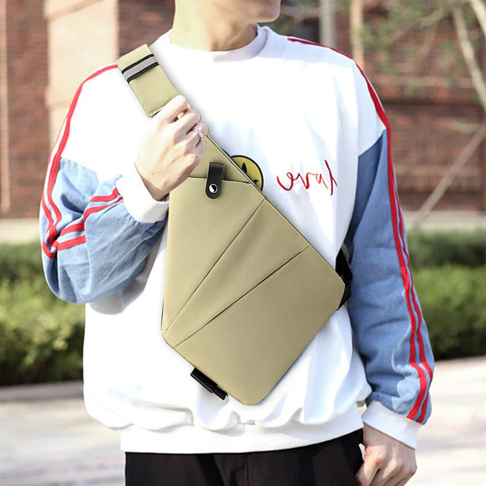 Mens Fashion Chest Bag Travel Crossbody Bag Large Capacity Simple Sling Bag Anti Theft Bag Ergonomic Mini Shoulder Bag