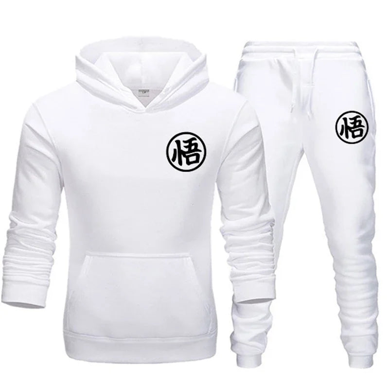 Mens Tracksuit 2 Piece Set Casual Hooded Sweatshirt+Pants Daily Gym Sports Simplicity Suit Trend Fashion Warm Jogging Clothing