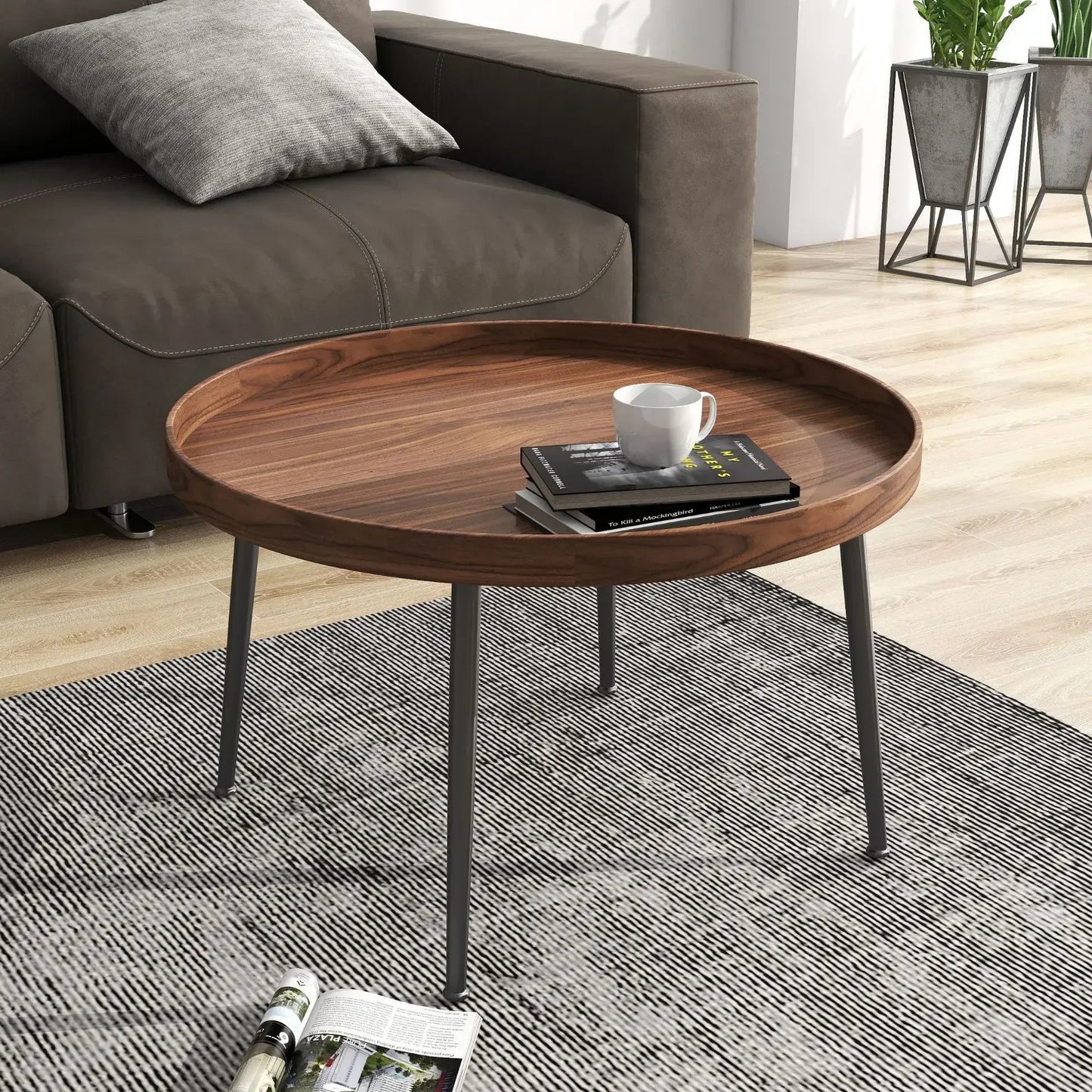 Wooden Simple Modern Round Tea Coffee Tables Living Room Luxury Center Table Sofa Side Leisure Table Furniture Mini End Table